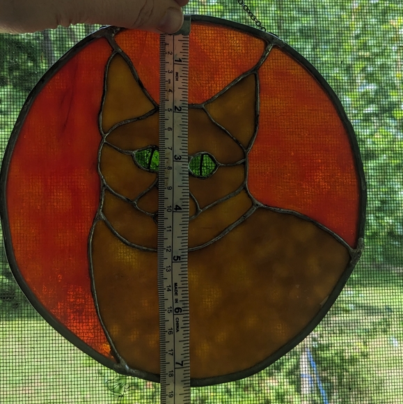 Stained Glass Cat Sun Catcher Green Eyes - Picture 6 of 6